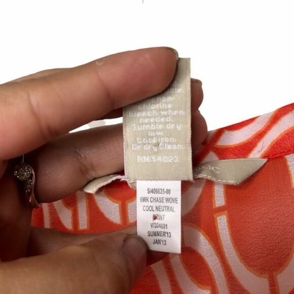 Banana Republic Factory Womens Top Size XS Orange Retro Style Blouse - Picture 4 of 7